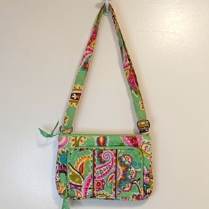Vera Bradley mini green & pink crossbody